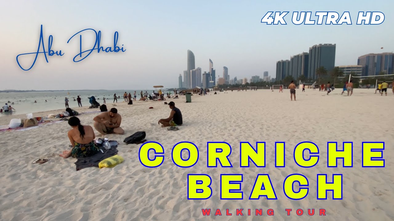 Abu Dhabi Corniche Beach Walking Tour 4K #abudhabi #abudhabicorniche #travel #albahar #beach