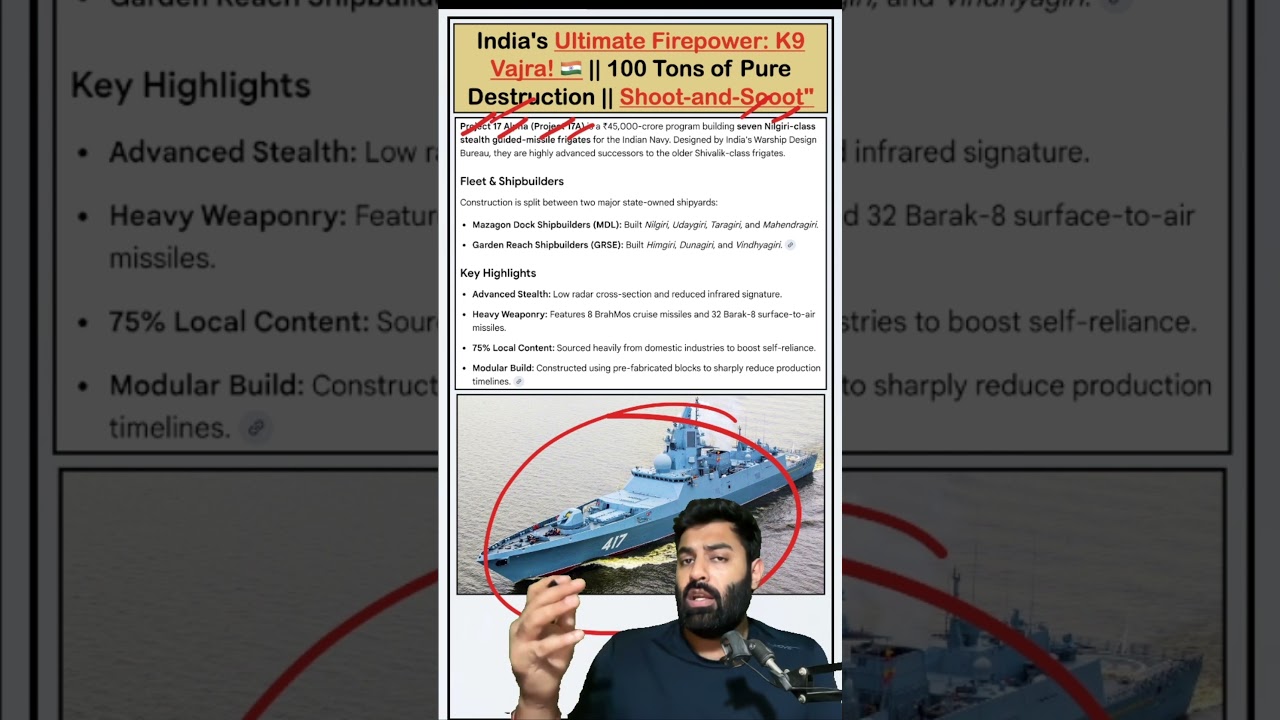 India&rsquo;s Newest Ocean Monster! 🇮🇳 || INS Dunagiri || India's New Stealth Frigate 🇮🇳 || Project 17A