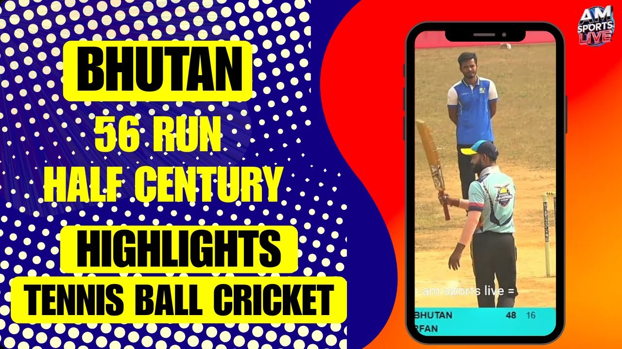 BHUTAN BATTING 💥 56 RUN HALF CENTURY  💥 BATTING HIGHLIGHTS TENNIS BALL CRICKET #video #highlights