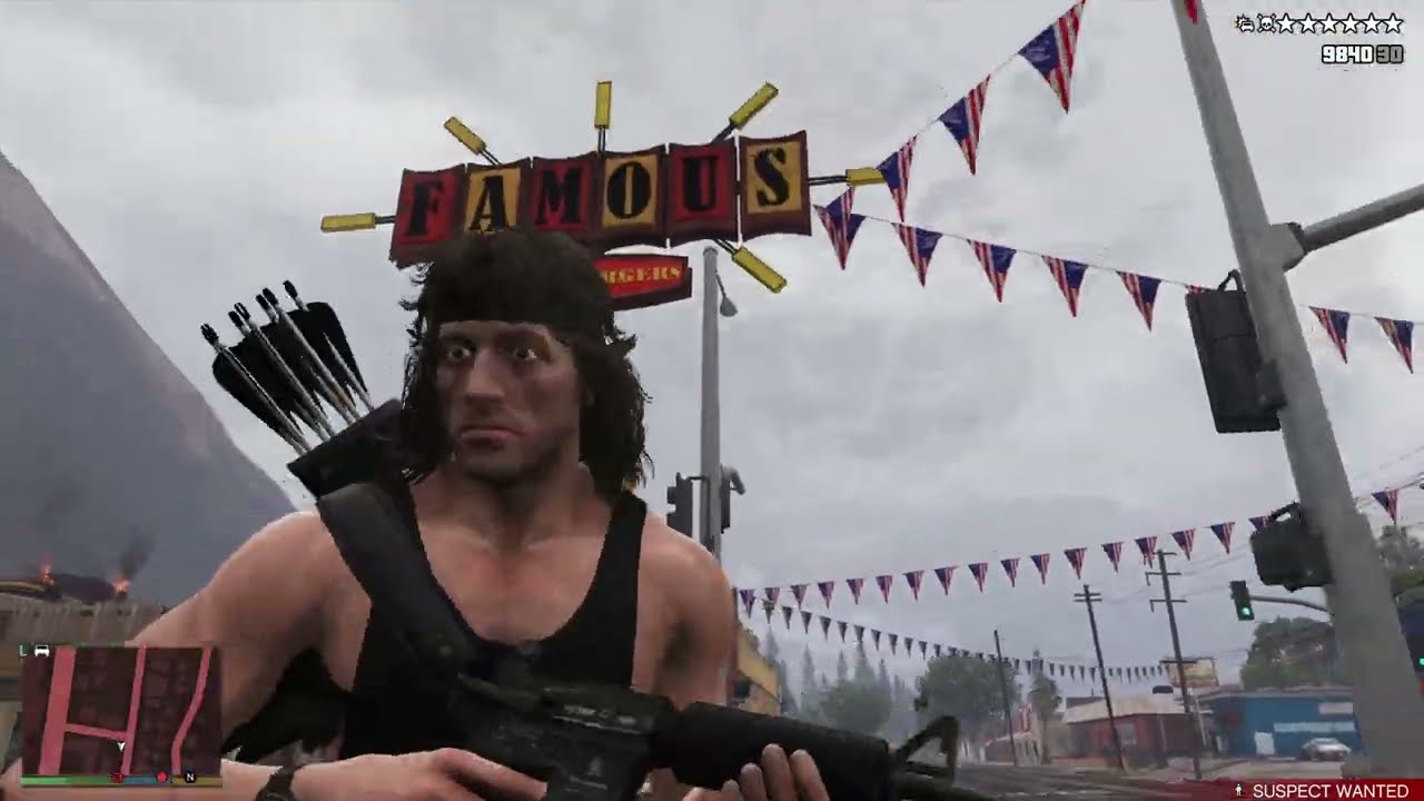 GTA 5 - Rambo Epic Rampage + Six Star Escape