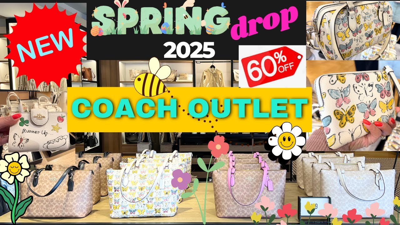 NEW COACH OUTLET SPRING COLLECTION 2025🐝: SKETCH PRINT/DENIM/NEW BAG 🦖#coachoutlet #coachbag