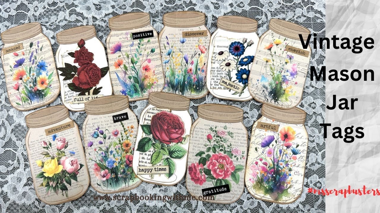 QUICK and EASY VINTAGE MASON JAR TAGS | NEW DIGITALS | #msscrapbusters