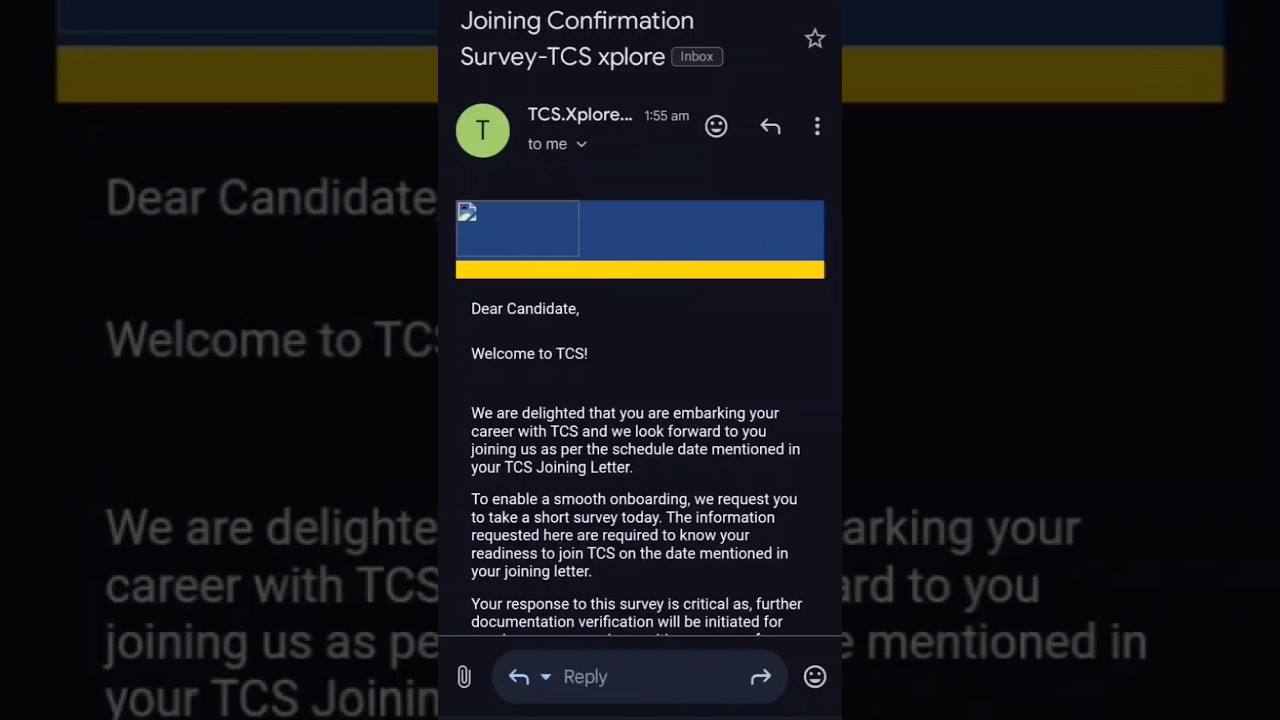 TCS Smart Hiring 2024 sending Joining Survey😱 #mncjobs #tcs #tcsofferletter #career #smarthiring