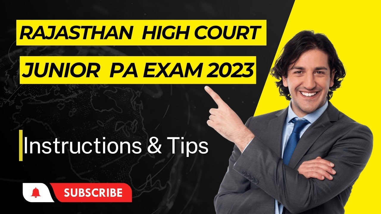 Rajasthan High Court, Jodhpur Junior Personal Assistant Exam 2023 II Instructions & Tips II