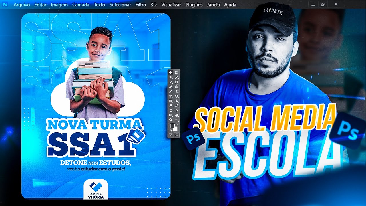 Como fazer Arte para Instagram - Social Media Escola/Colégio (Photoshop 2022)