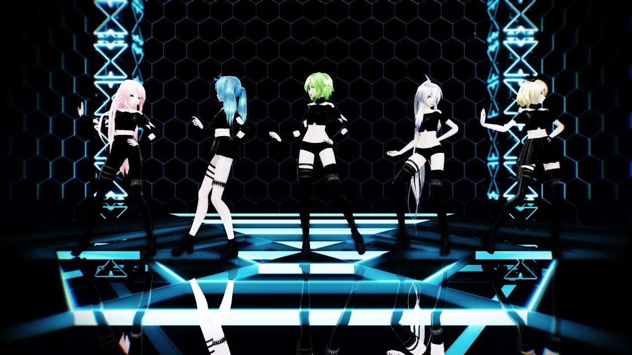 [MMD - HD 60fps] Black Out - Miku, Luka, Haku, Gumi & Rin