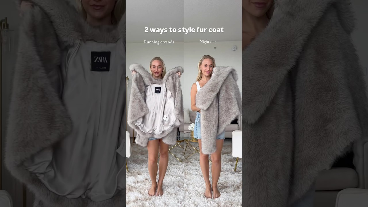 2 ways to style fur coat from ZARA🩶🩶 #ootd #style#outfitideas #styling #fashion #fashioninspo