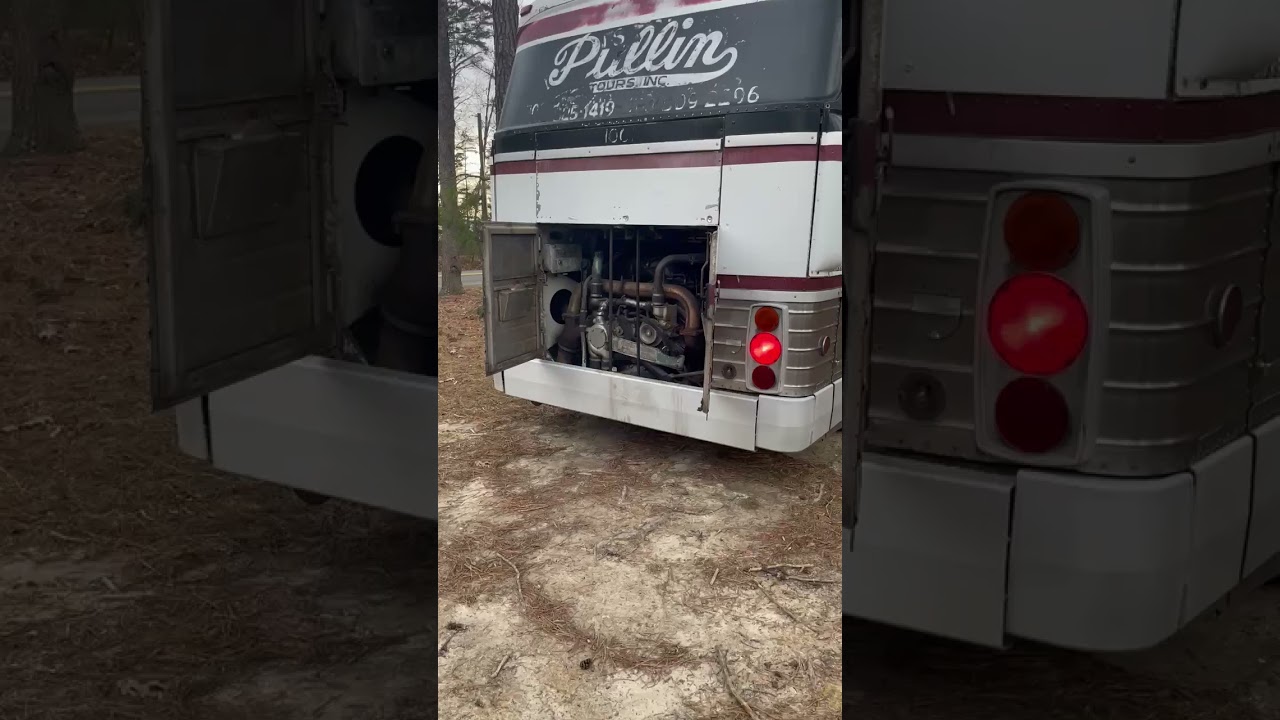 Rescue of a 1974 MCI MC8 Tour Bus Cold Start at 24 degrees Fahrenheit 8v71 #youtube #subscribe #reel
