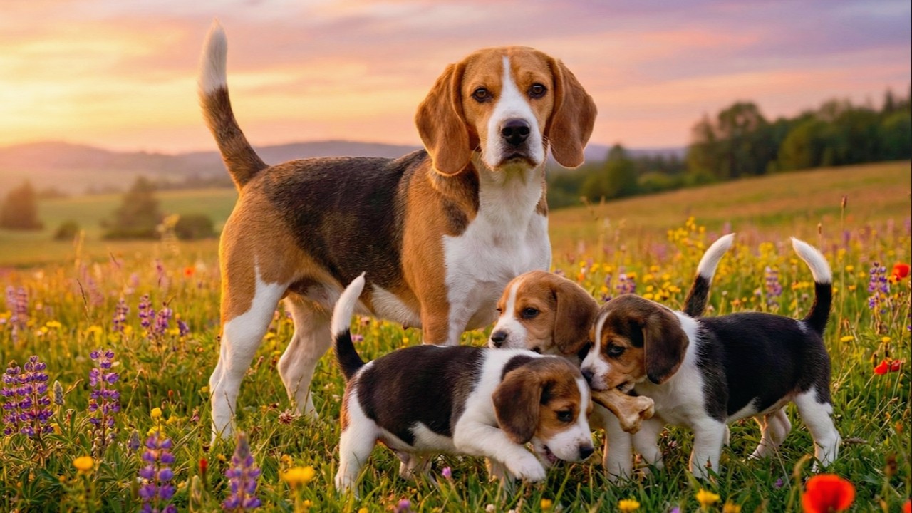 Adorable Puppies Playing with Their Mother 🐶💚 | Cute Dog Barking Sounds