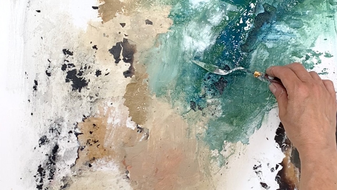 Einfach loslassen – Acryl fließen lassen mit Asche & Struktur (Anfänger)