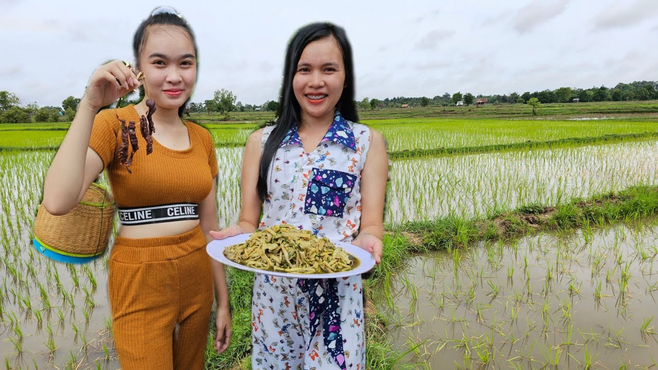 ชุบเห็ดปลวกใส่หน่อไม้กับน้องครีมสาวลาว 🇱🇦