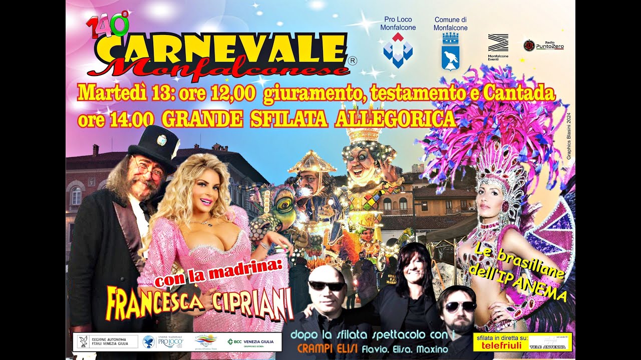 140° Carnevale Monfalconese - diretta sul dtt 80 di Studiopiù Fvg