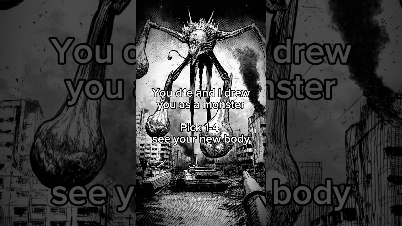I Drew You As A Giant Monster - Tomahawk Angel #monster #horror #manga #shorts