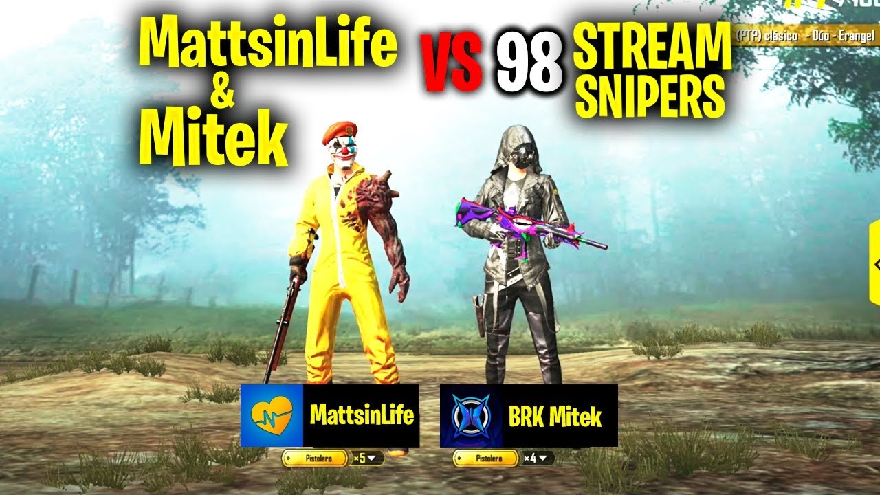 ¡MattsinLife & Mitek vs 98 STREAM SNIPERS en ERANGEL PUBG MOBILE!