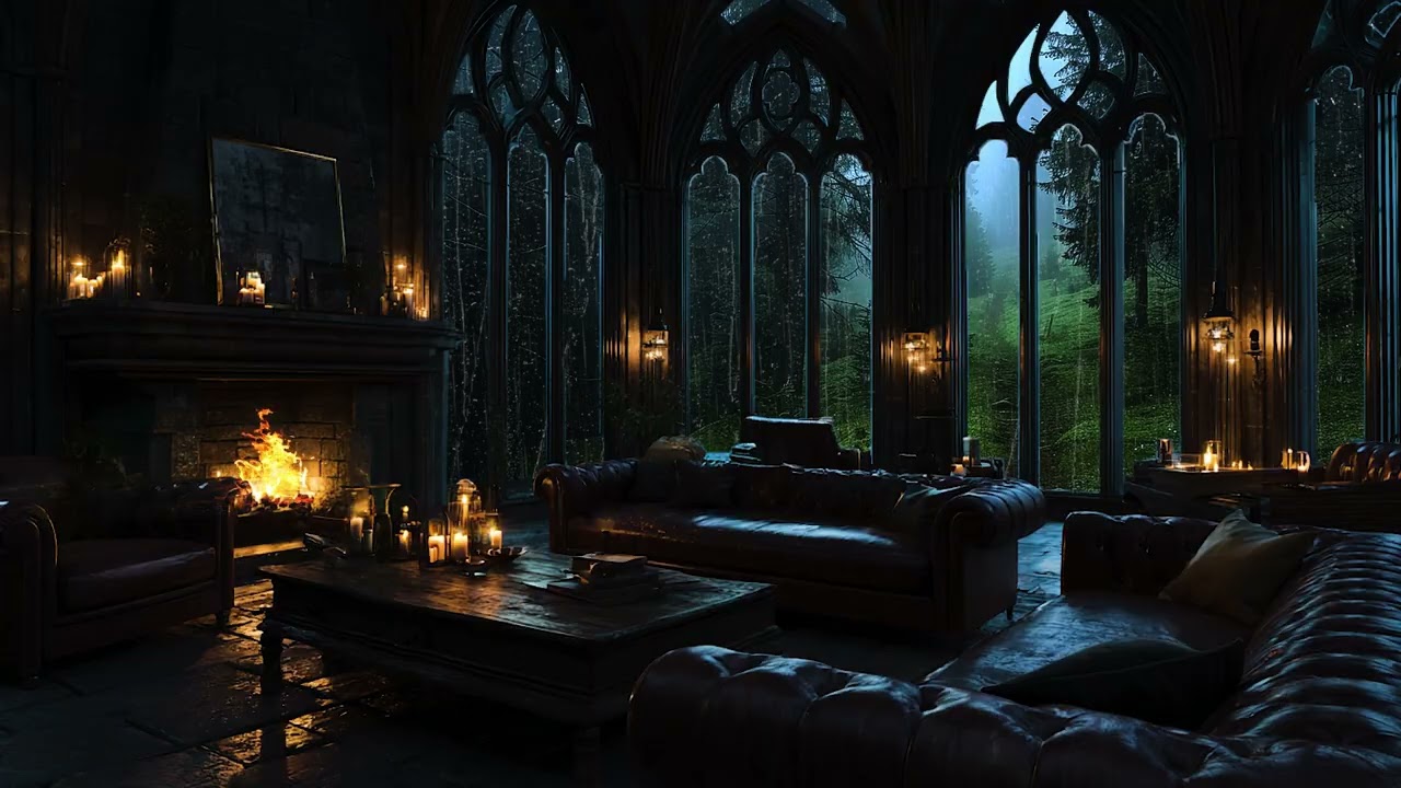 Medieval Castle Rain Sounds with Cozy Thunderstorm Sounds & Reading Ambience & Relax