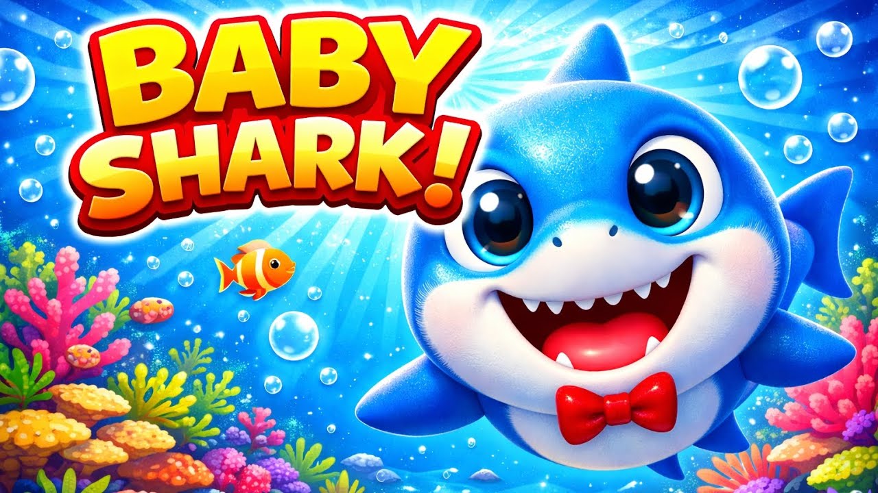 Five Little Baby Shark 🦈 | Cute Shark Song for Kids | 3D Animation Nursery Rhyme | Fun Ocean Song