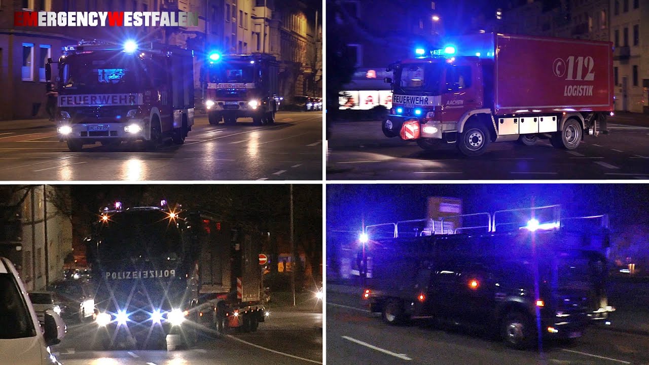 [BEDROHUNGSLAGE in AACHENER KRANKENHAUS!] - SEK-Großeinsatz im Luisenhospital - Einsatzfahrten