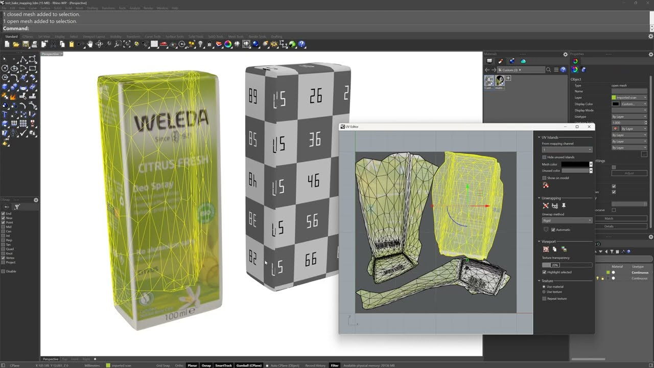BakeMapping in the Rhino 8 WIP