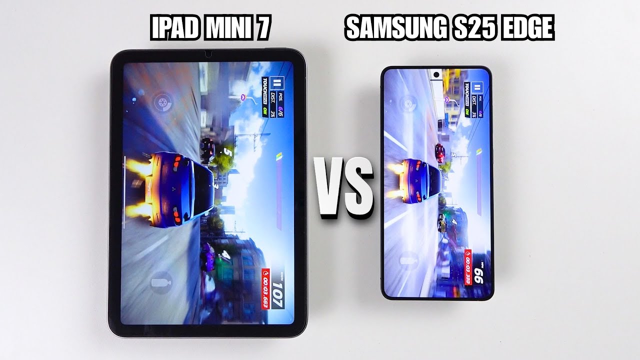Samsung Galaxy S25 Edge vs iPad Mini 7 | Video test Display, SpeedTest, Comparison
