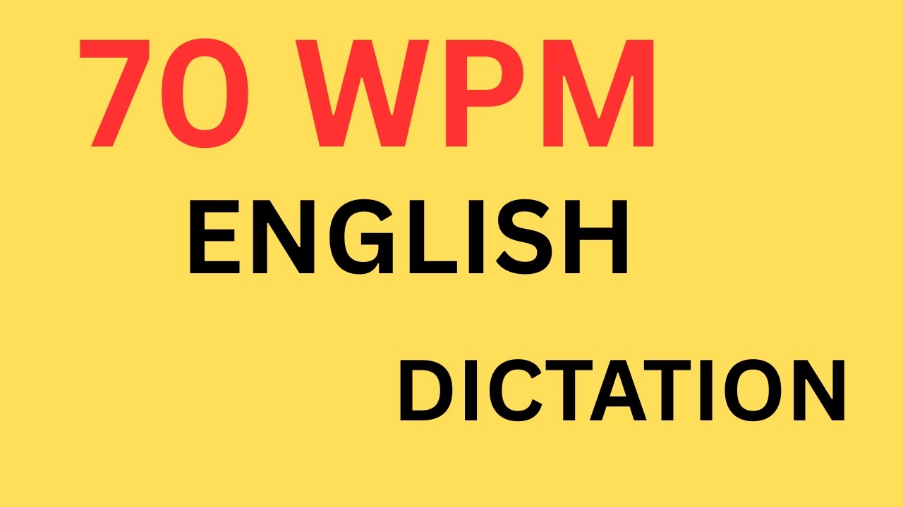 70 WPM English Dication | progressive shorthand dictation 70 wpm in english