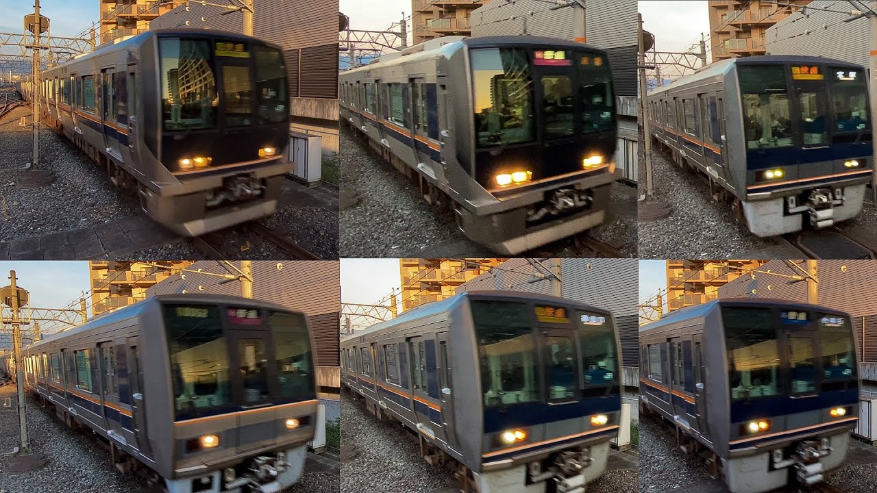 【なかなか速い高速進入連発】放出駅 帰宅・夕ラッシュ （321系・207系）発着集