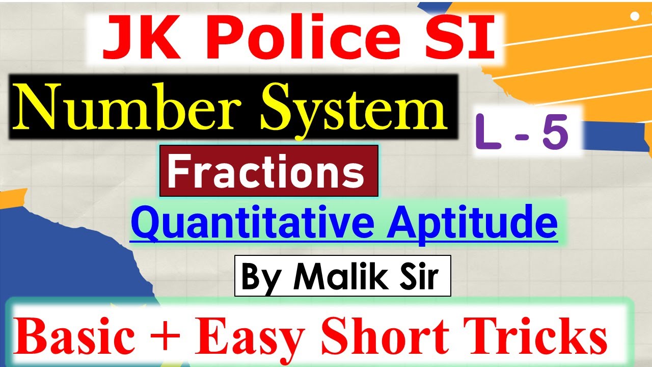 Fractions| Quantitative Aptitude| JK Police SI |JKSSB Forester| Simplification | Short Trick