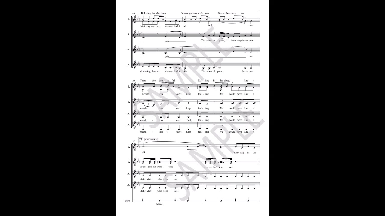Rolling In The Deep - SSAA a cappella (unaccompanied) women's choir arranged by Dorothy Horn