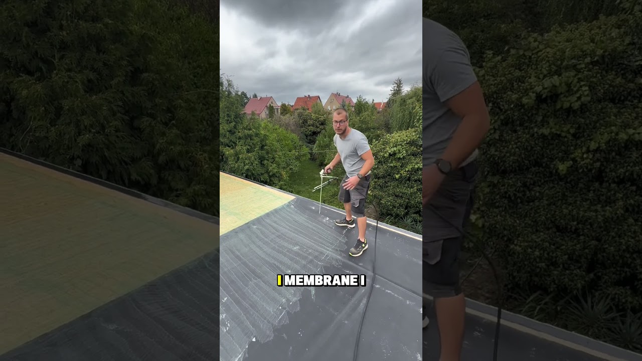 Dach z membrana EPDM Wrocław #dach #zielonydach #epdm #drewno #budowa