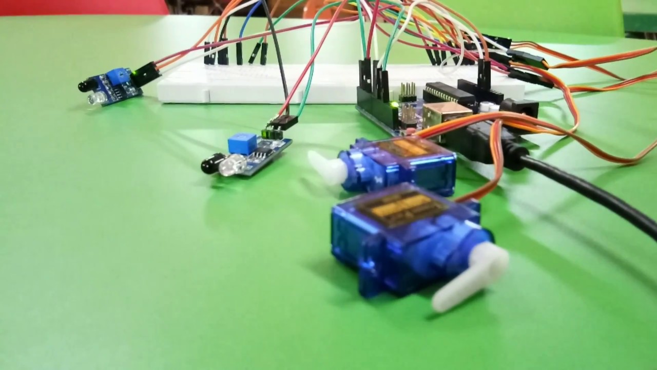 Arduino Project  Servo Motor with IR Obstacle sensor