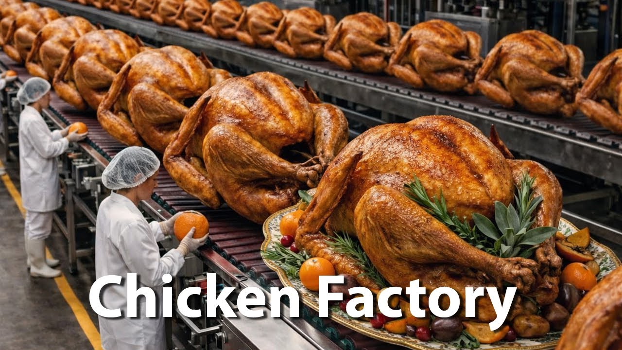 🦃 Inside a Massive Roast Turkey Factory | How Millions Are Made Every Day 🏭 World Manufacturing