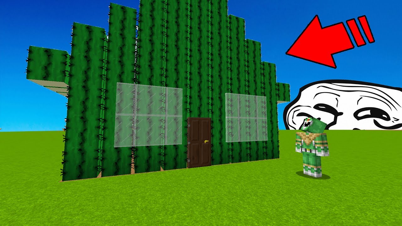 TURNING PLAYERS HOUSE INTO JUST CACTUS! (Minecraft Trolling)