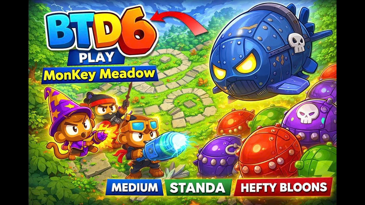 BTD6 Play | MonKey Meadow | Medium | Standa | Hefty Bloons