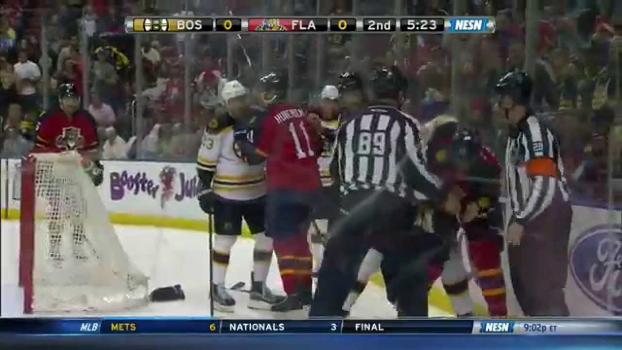 Adam McQuaid fights Alex Petrovic 4/9/15 60fps