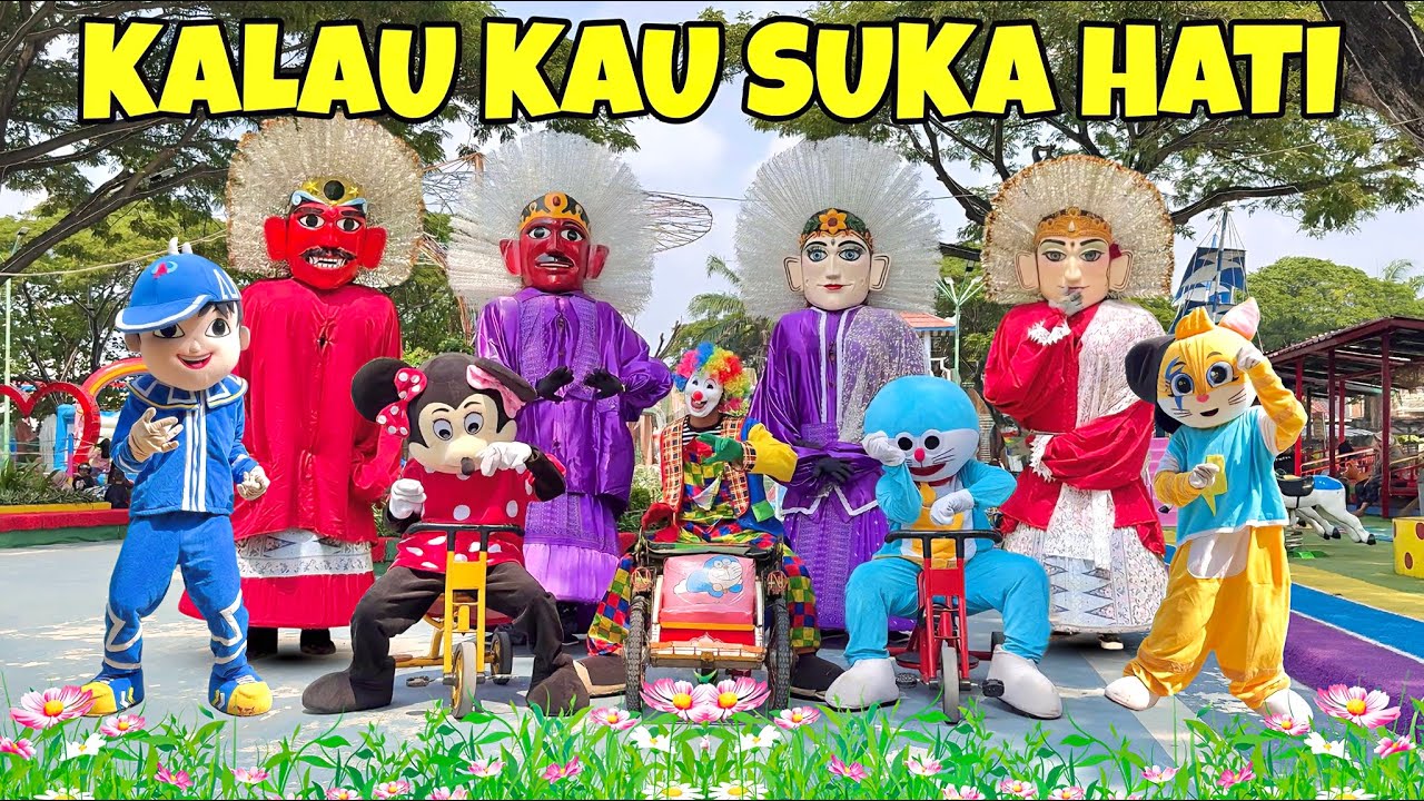 ONDEL ONDEL JOGET 💞 KALAU KAU SUKA HATI TEPUK TANGAN ❤️👋 BADUT LUCU   ONDEL ONDEL BETAWI