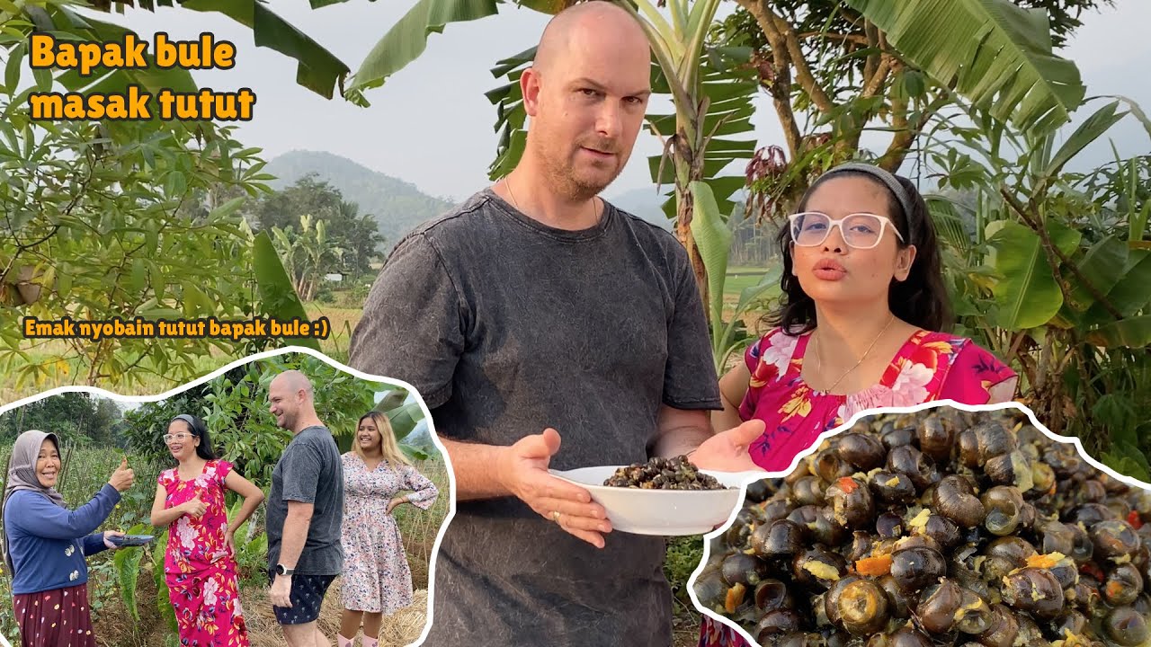 Bapak bule masak tutut,bapak nyiangin tutut sambil nyanyi, mana gerimis :)