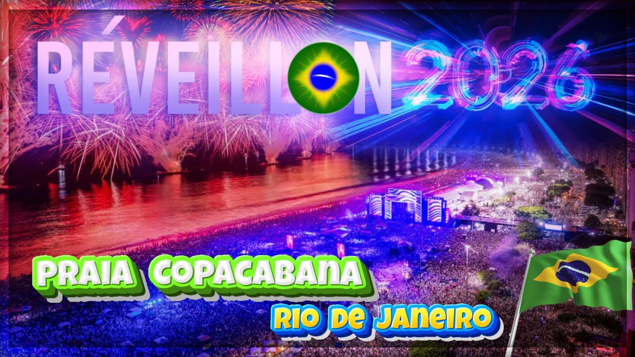 RÉVEILLON 2026 em RIO de JANEIRO | QUEIMA de FOGOS na PRAIA de COPACABANA, BRASIL