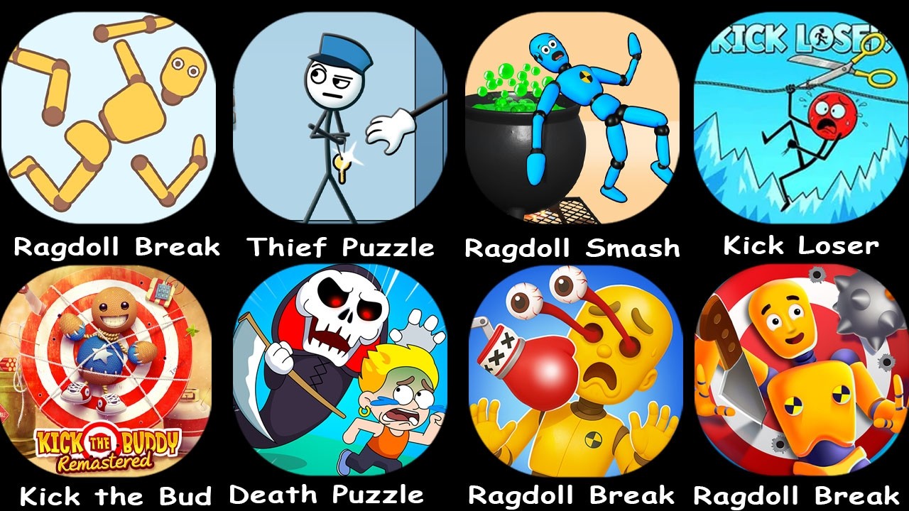 Roblox,Sprunki Survival,Ragdoll Falls,Ragdoll Break,Kick the Buddy,Annoying Uncle Punch,Kick Loser