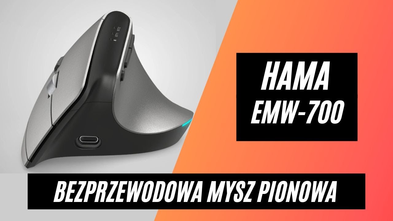 Hama EMW-700 - niedroga, bezprzewodowa mysz wertykalna / test, recenzja, review
