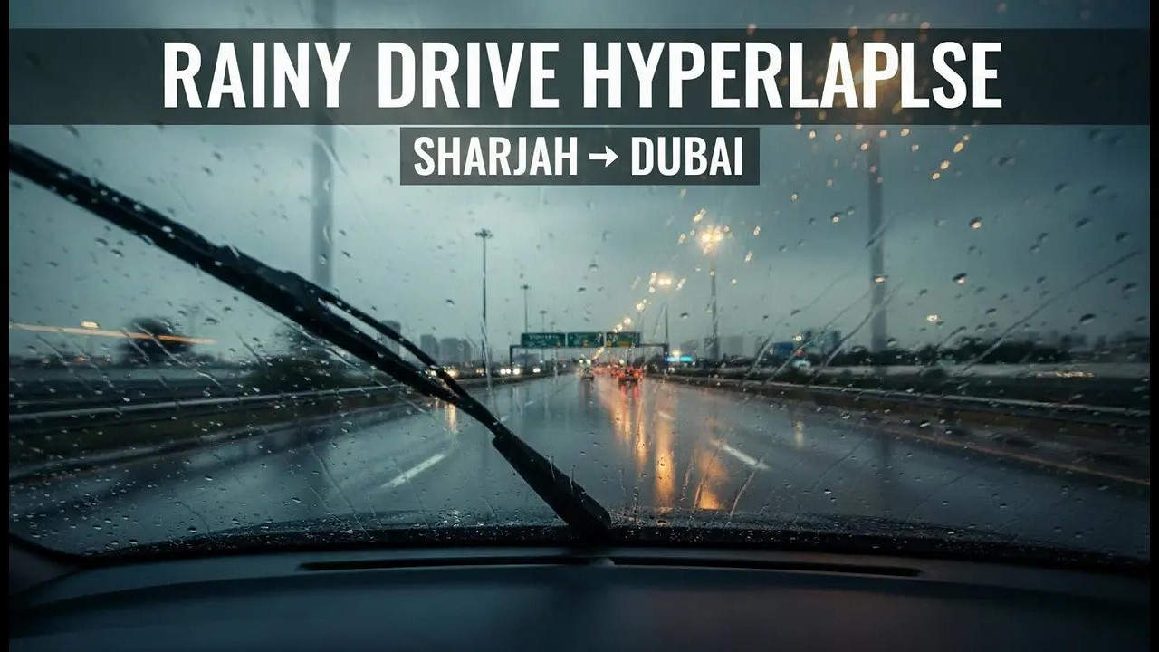 Relaxing Rain Drive 🌧️ Sharjah → Dubai Hyperlapse
