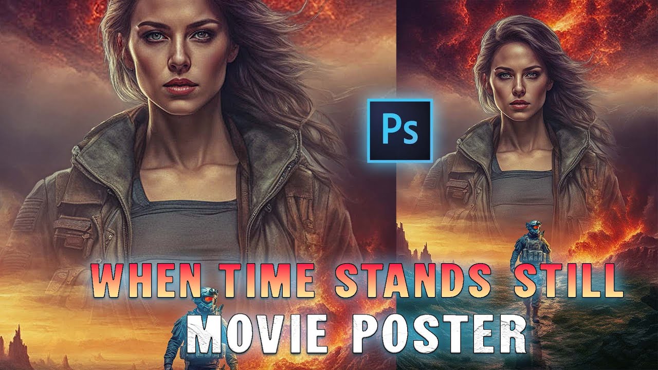 🎬 **When Time Stands Still – Dramatic Poster Design Tutorial in Photoshop!** ⏳