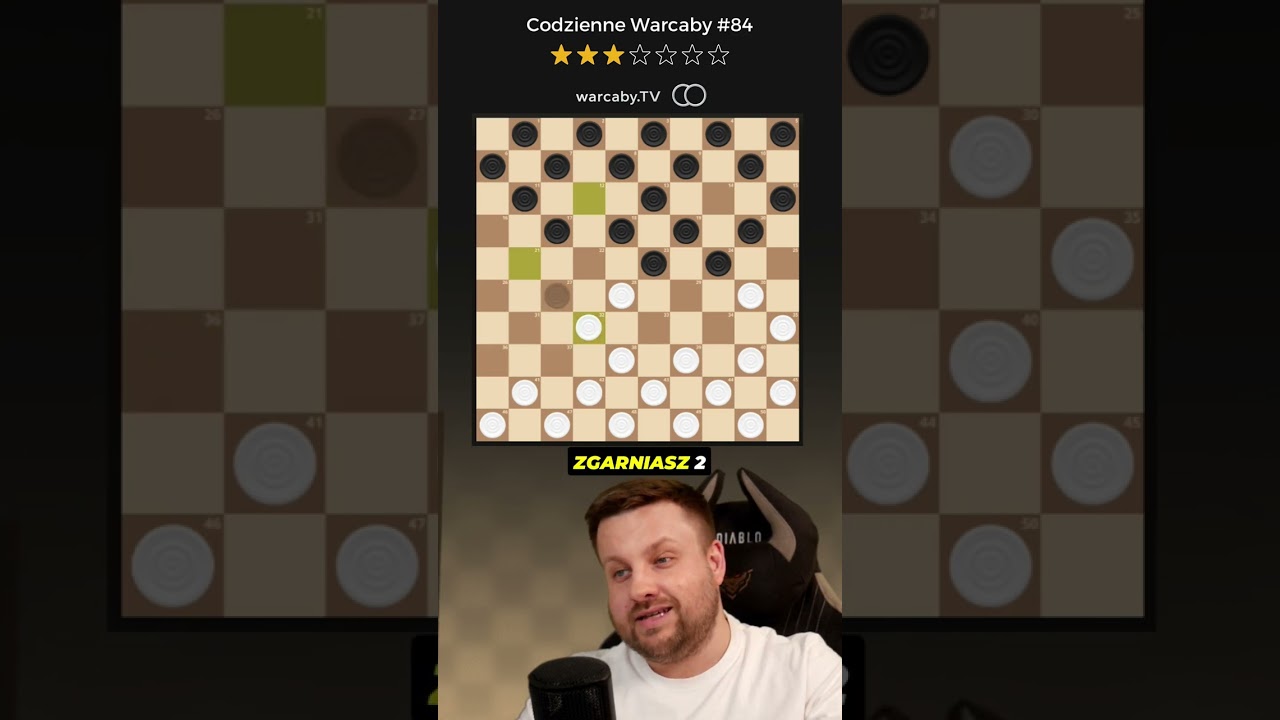 Najczęstszy błąd tutaj ❌ ⚪⚫ ⭐3/7 | Codzienne Warcaby #84