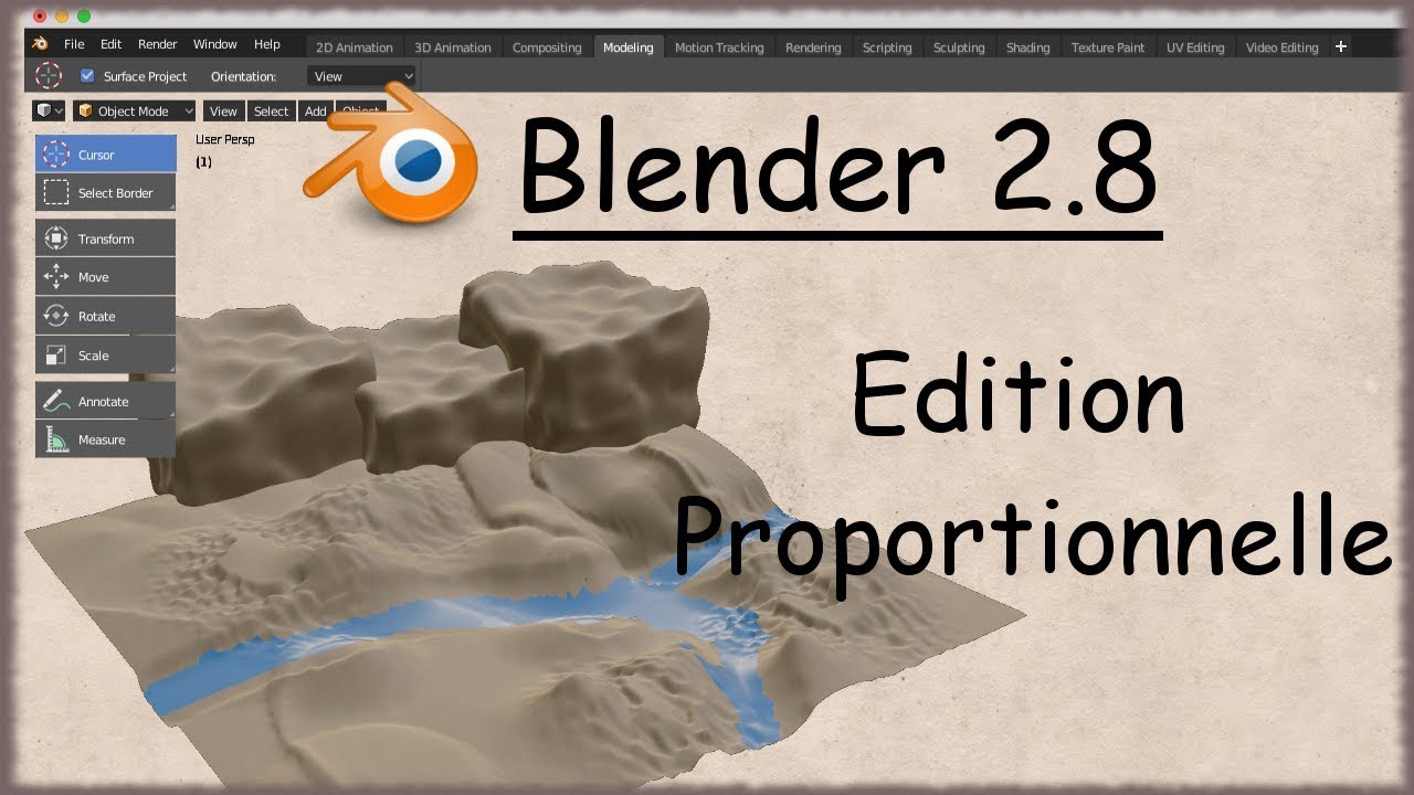 Blender 2.8 tuto français - Gestion du menu  Edition proportionnelle (Episode 25)