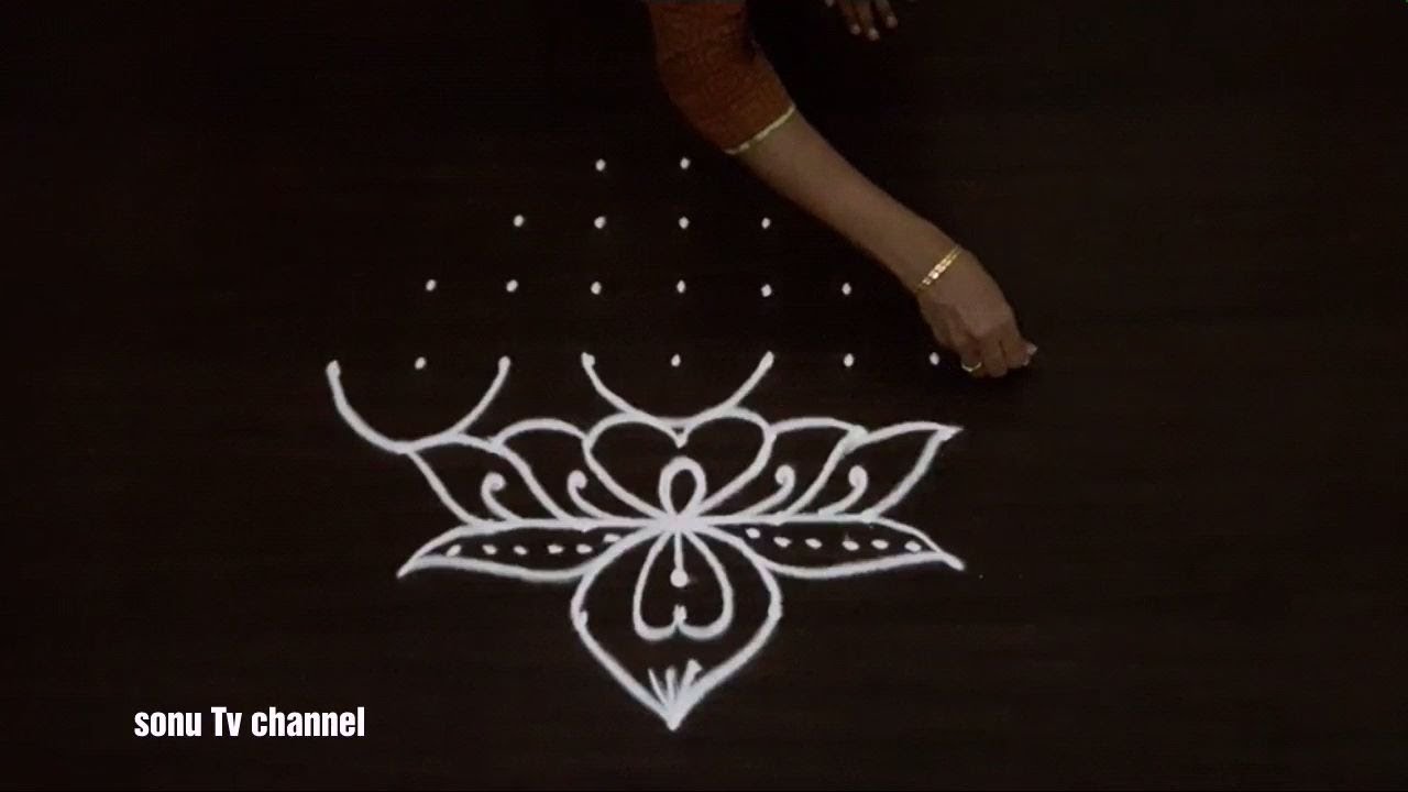 9 × 1 Dots दीपक गोली||karthigai deepam rangoli||रंगोली बनाना सिखाओ||margazhi rangoli /kolam||