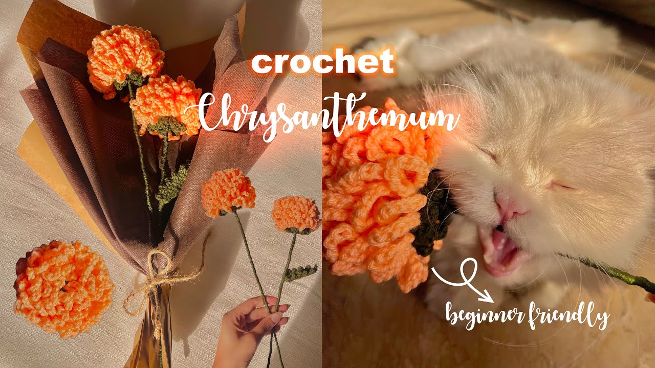 How to Crochet a Chrysanthemum Flower (easy and beginner friendly) 🌸 #crochet