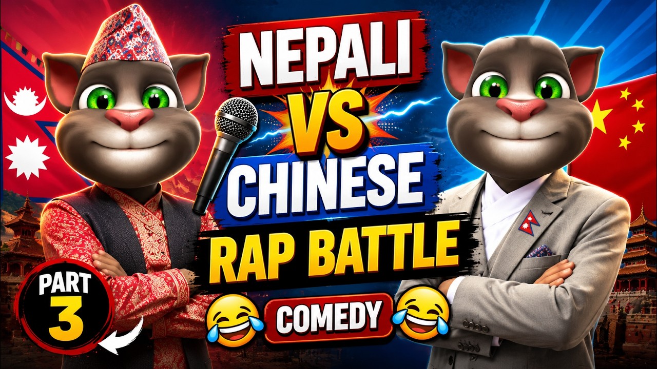 Rap Battle Nepali Vs Chinese Part 3 | Nepali Comedy Video | Talking Tom Nepali Joke | Nepali Cartoon