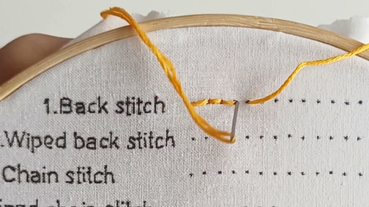 Left Handed Back Stitch Embroidery