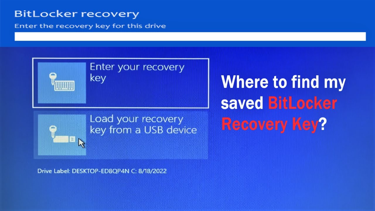 Где я сохранил свой ключ восстановления BitLocker? Жаль, что я не знал об этом раньше.