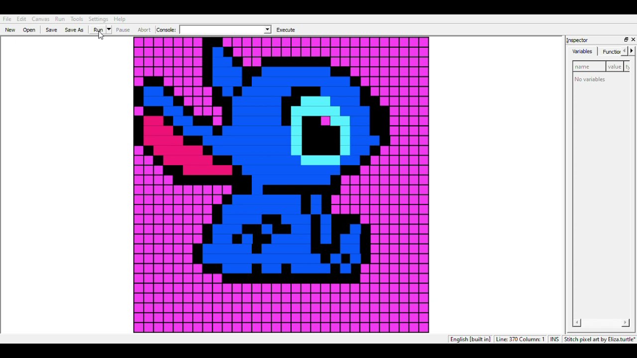 Stitch pixel art on kturtle