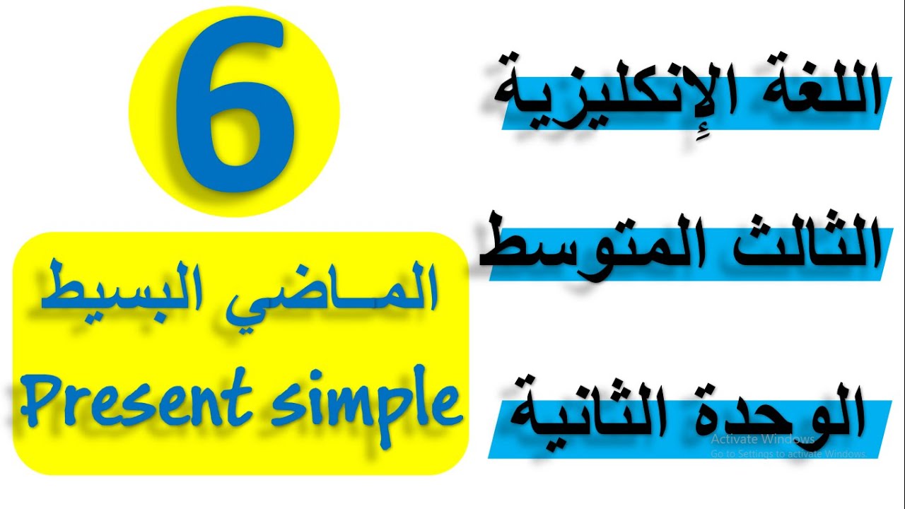 الثالث المتوسط الوحدة 2 المحاضرة 6 الماضي البسيط