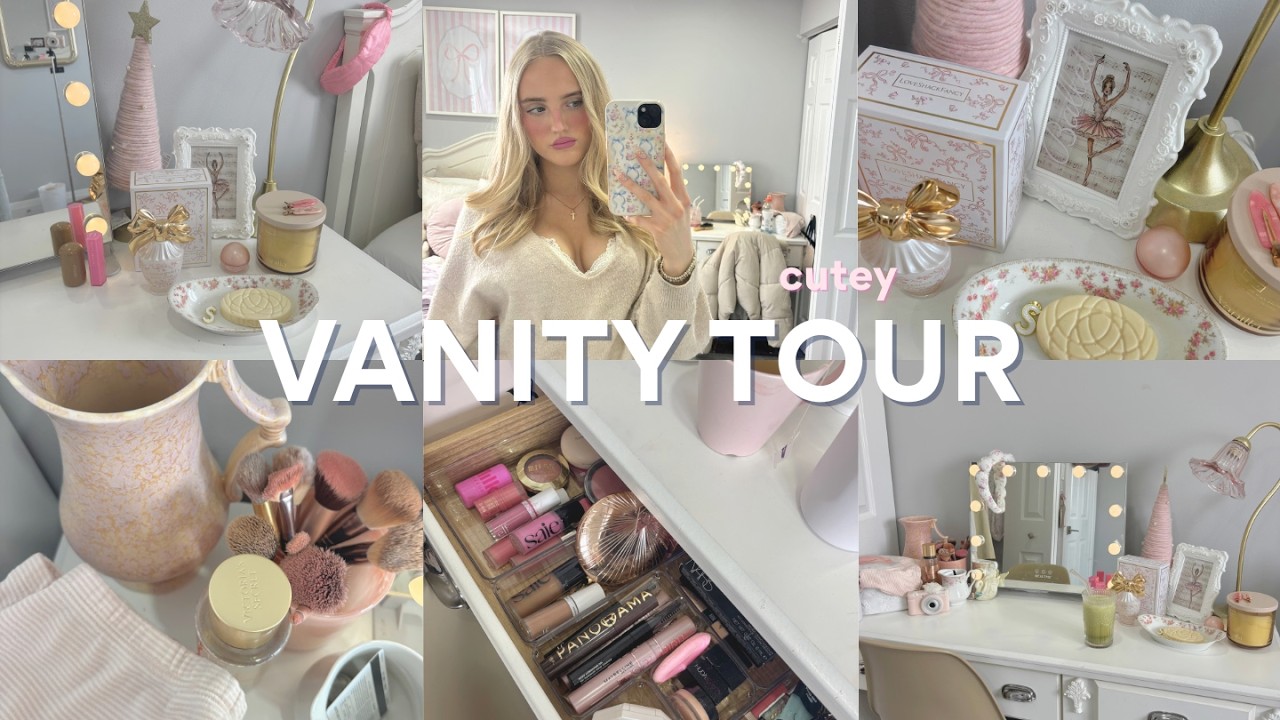 VANITY TOUR | decor, organization & makeup 🪞🎀